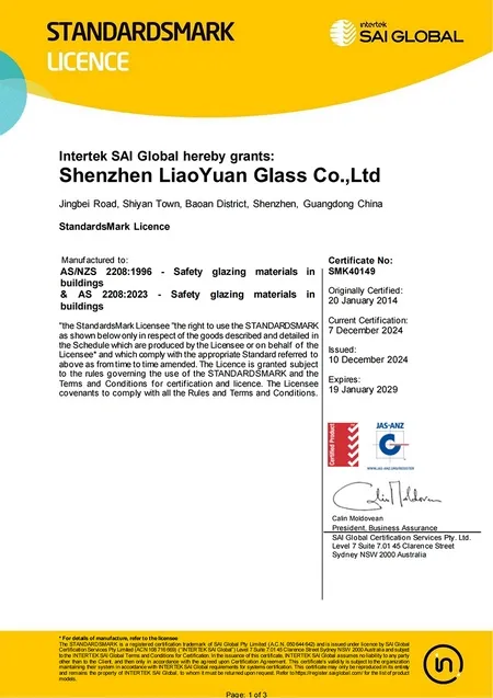 AS/NZS2208 (Australian Certification)